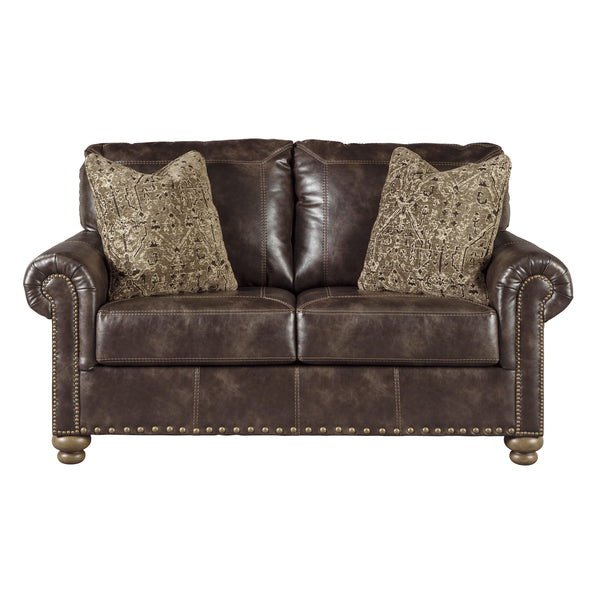  Signature Design by Ashley Nicorvo Stationary Leather Look Loveseat 8050535 IMAGE 1