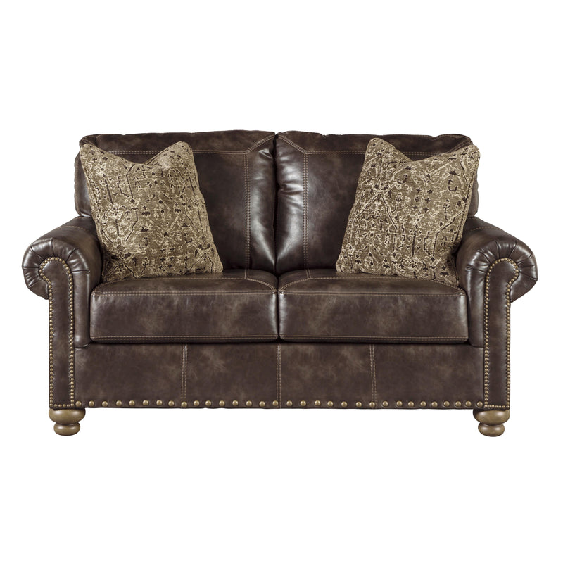  Signature Design by Ashley Nicorvo Stationary Leather Look Loveseat 8050535 IMAGE 1