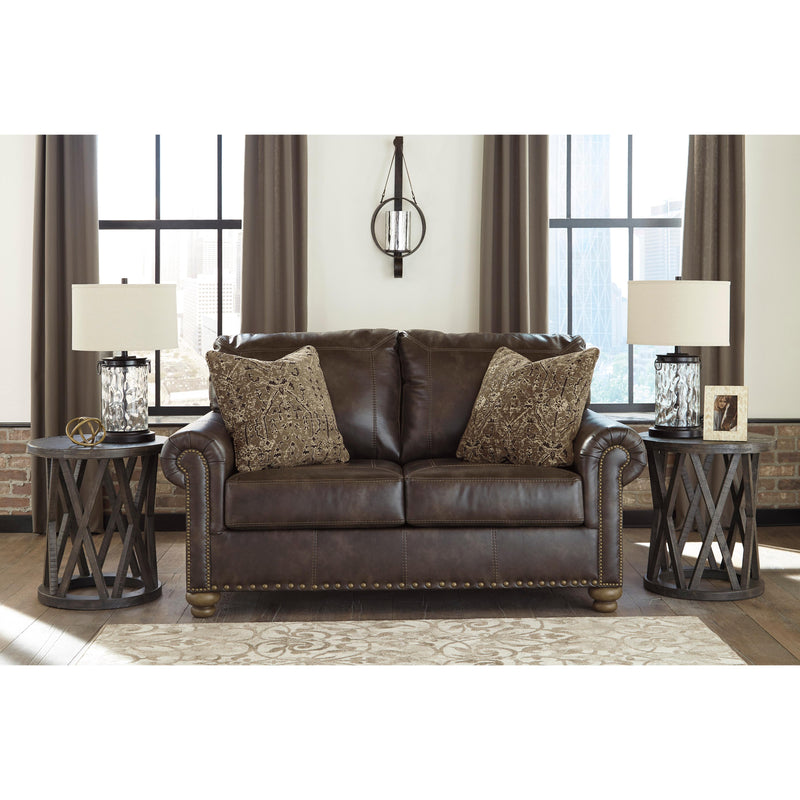  Signature Design by Ashley Nicorvo Stationary Leather Look Loveseat 8050535 IMAGE 2