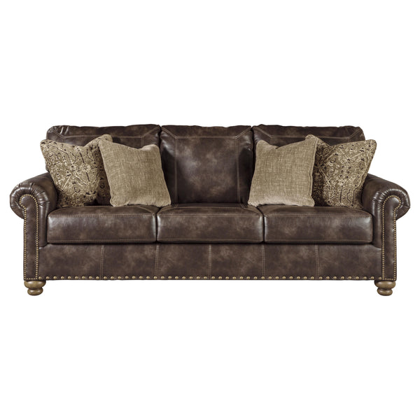  Signature Design by Ashley Nicorvo Stationary Leather Look Sofa 8050538 IMAGE 1