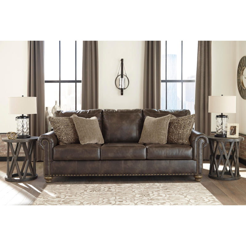  Signature Design by Ashley Nicorvo Stationary Leather Look Sofa 8050538 IMAGE 2