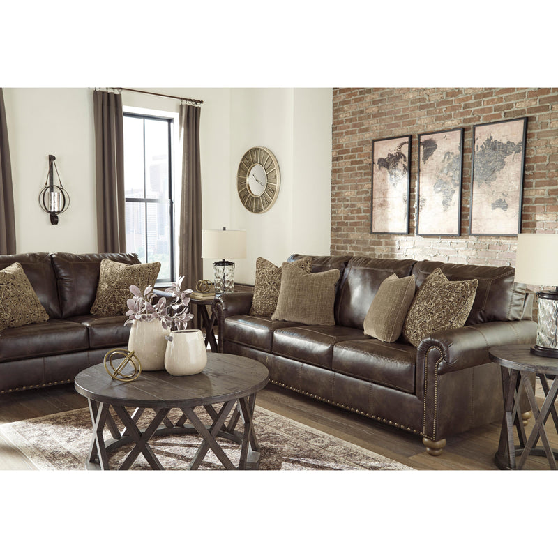  Signature Design by Ashley Nicorvo Stationary Leather Look Sofa 8050538 IMAGE 6