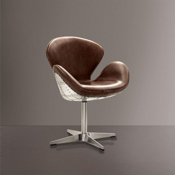 Acme Furniture Brancaster Swivel Leather Accent Chair 96553 IMAGE 1