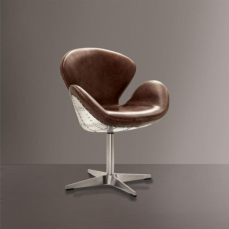 Acme Furniture Brancaster Swivel Leather Accent Chair 96553 IMAGE 1
