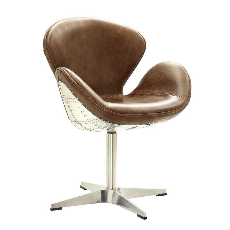 Acme Furniture Brancaster Swivel Leather Accent Chair 96553 IMAGE 2