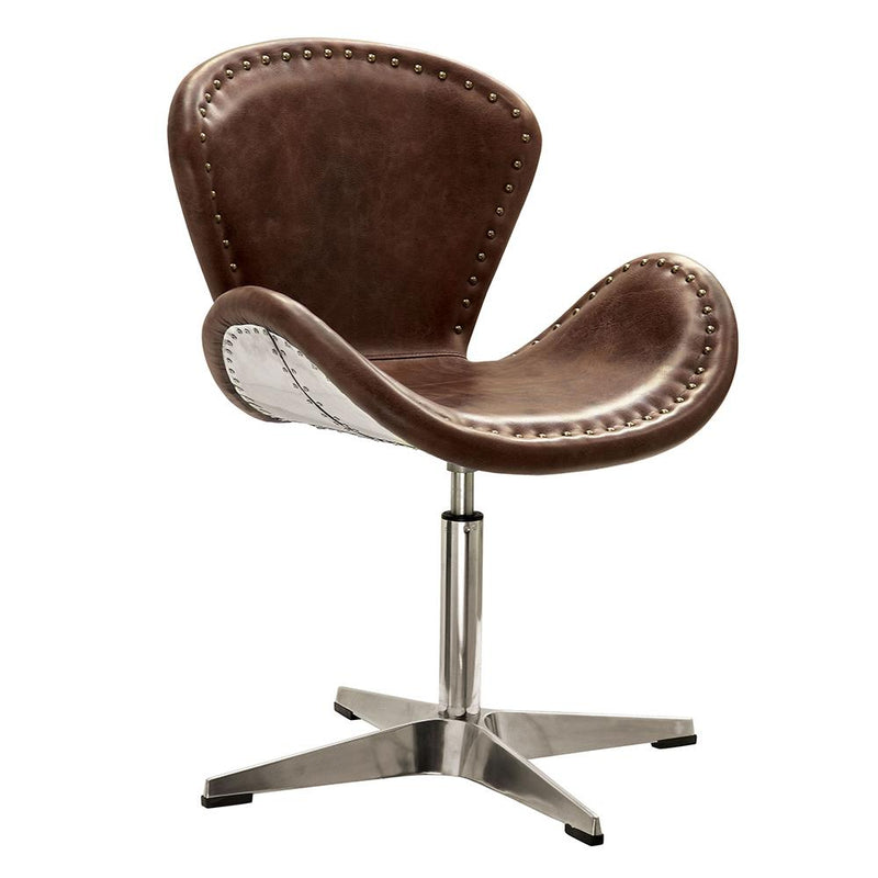 Acme Furniture Brancaster Swivel Leather Accent Chair 96554 IMAGE 2