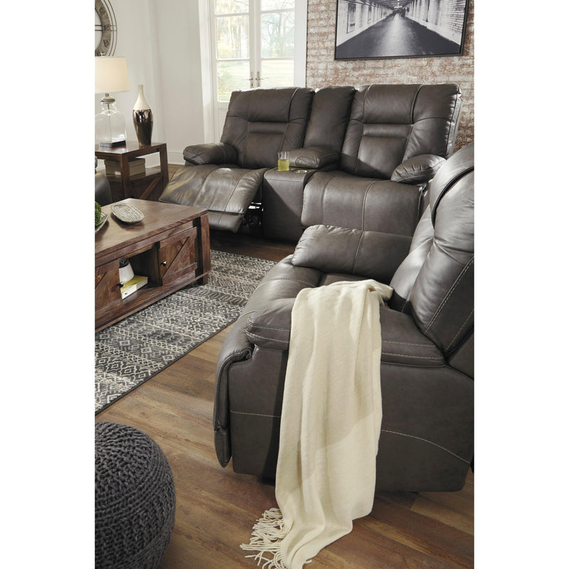  Signature Design by Ashley Wurstrow Power Reclining Leather Match Loveseat with Console U5460218 IMAGE 13