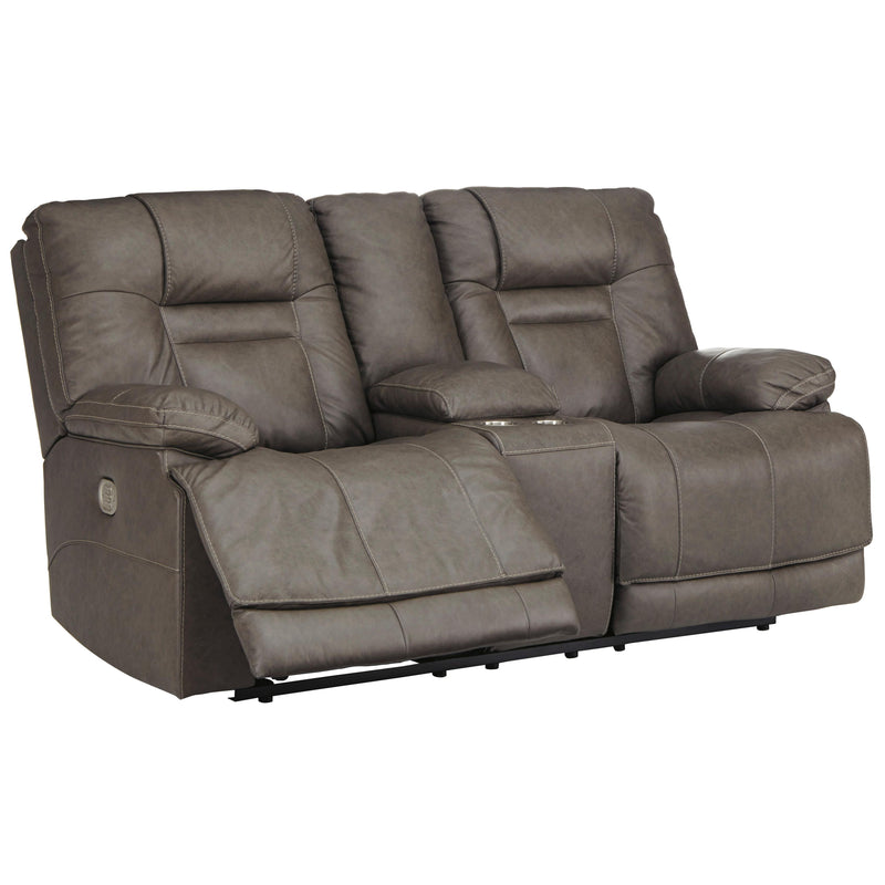  Signature Design by Ashley Wurstrow Power Reclining Leather Match Loveseat with Console U5460218 IMAGE 2