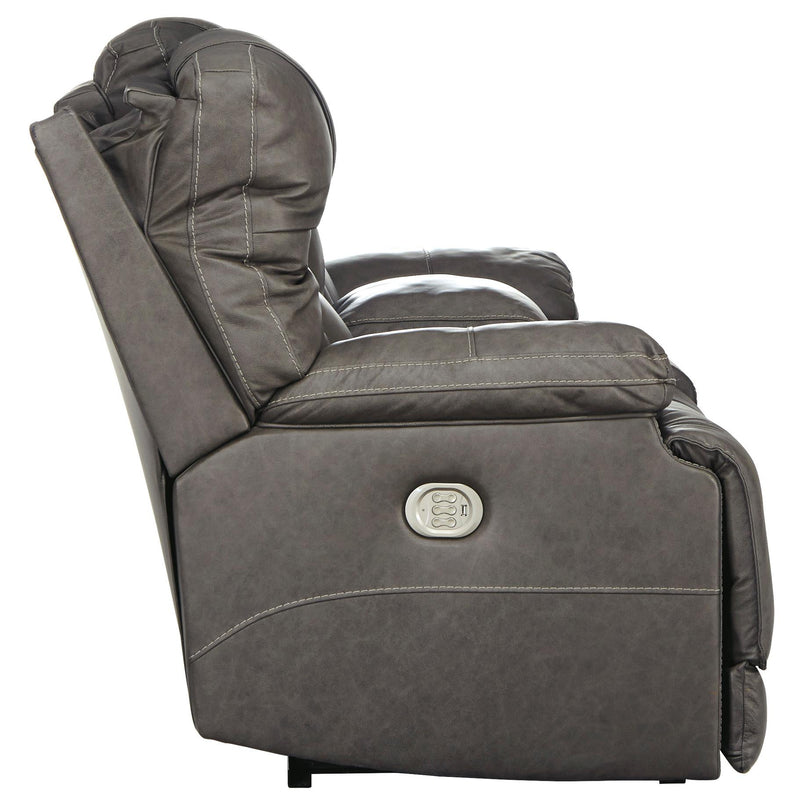  Signature Design by Ashley Wurstrow Power Reclining Leather Match Loveseat with Console U5460218 IMAGE 3