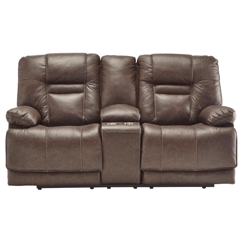  Signature Design by Ashley Wurstrow Power Reclining Leather Match Loveseat with Console U5460318 IMAGE 1