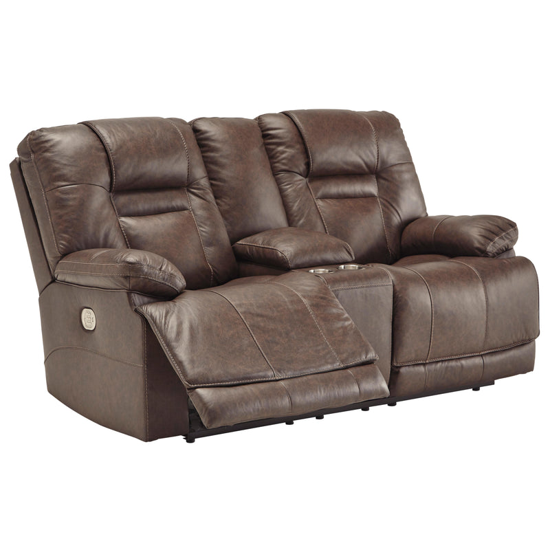  Signature Design by Ashley Wurstrow Power Reclining Leather Match Loveseat with Console U5460318 IMAGE 2