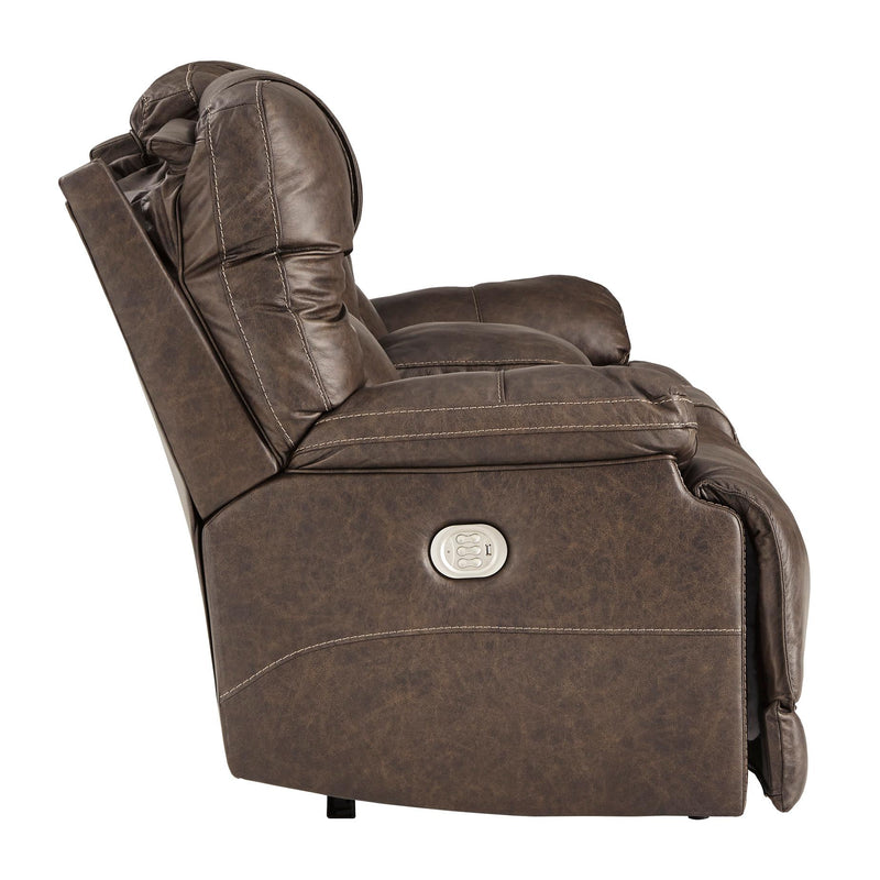  Signature Design by Ashley Wurstrow Power Reclining Leather Match Loveseat with Console U5460318 IMAGE 3