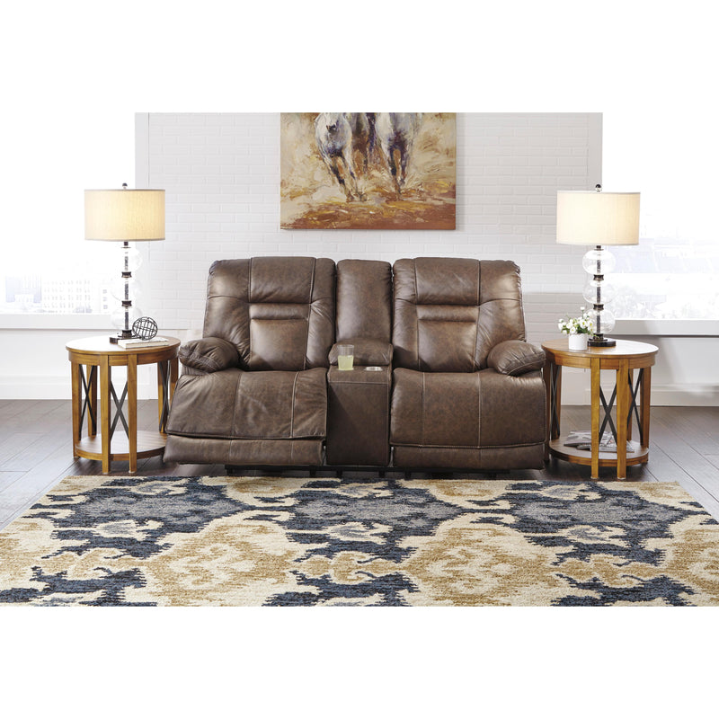  Signature Design by Ashley Wurstrow Power Reclining Leather Match Loveseat with Console U5460318 IMAGE 5