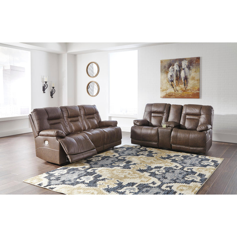  Signature Design by Ashley Wurstrow Power Reclining Leather Match Loveseat with Console U5460318 IMAGE 9