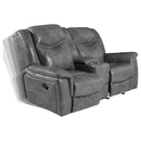 Coaster Furniture Conrad Reclining Leatherette Loveseat with Console 650355 IMAGE 3