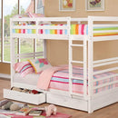 Furniture of America California CM-BK588T-WH Twin/Twin Bunk Bed IMAGE 2