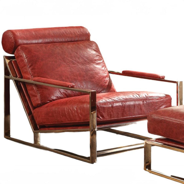 Acme Furniture Quinto Stationary Leather Accent Chair 96672 IMAGE 1