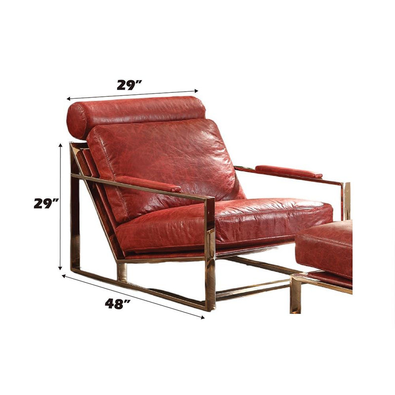 Acme Furniture Quinto Stationary Leather Accent Chair 96672 IMAGE 2