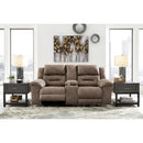  Signature Design by Ashley Stoneland Power Reclining Leather Look Loveseat with Console 3990596 IMAGE 4
