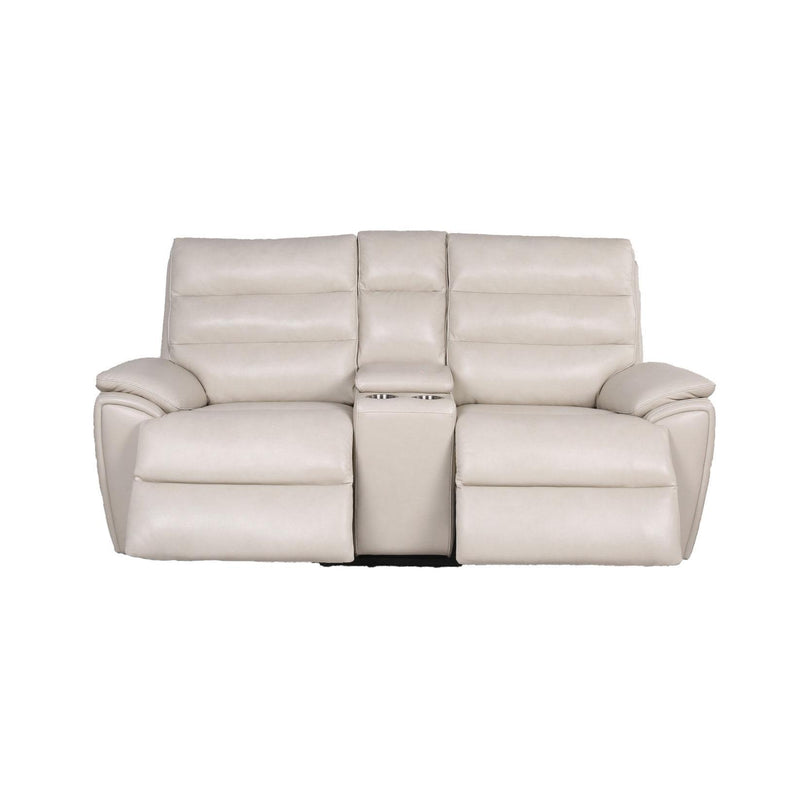 Steve Silver Furniture Duval Power Reclining Leather Loveseat with Console DU850L IMAGE 2