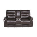 Steve Silver Furniture Fortuna Power Reclining Leather Loveseat with Console FT850LC IMAGE 1