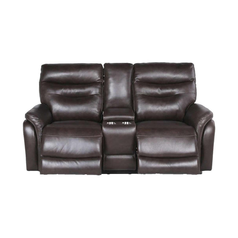 Steve Silver Furniture Fortuna Power Reclining Leather Loveseat with Console FT850LC IMAGE 2