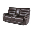 Steve Silver Furniture Fortuna Power Reclining Leather Loveseat with Console FT850LC IMAGE 4