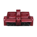 Steve Silver Furniture Fortuna Power Reclining Leather Loveseat with Console FT850LW IMAGE 2