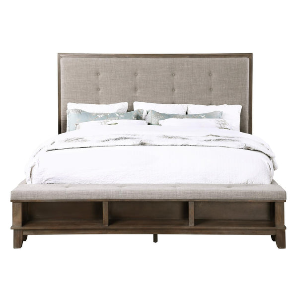 New Classic Furniture Cagney B594G Queen Upholstered Bed - Vintage Gray IMAGE 1