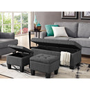  Elements International Ethan UEH090100CA Storage Bench Set - Heirloom Charcoal IMAGE 4
