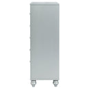 Coaster Furniture Gunnison 223215 5-Drawer Bedroom Chest - Silver Metallic IMAGE 4