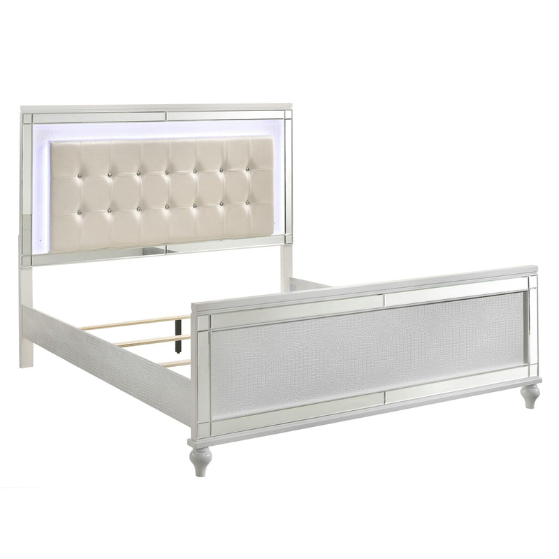 New Classic Furniture Valentino BA9698W King Upholstered Bed - White IMAGE 2