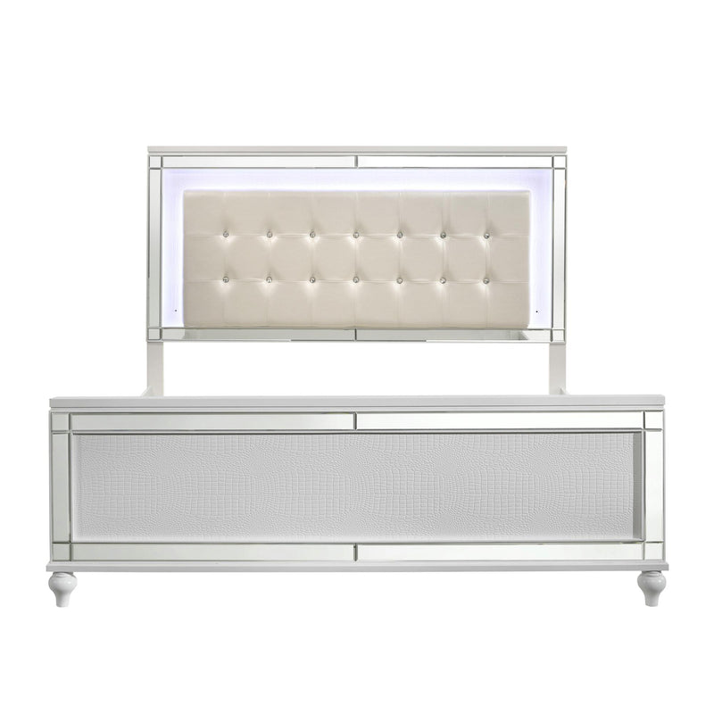 New Classic Furniture Valentino BA9698W King Upholstered Bed - White IMAGE 3