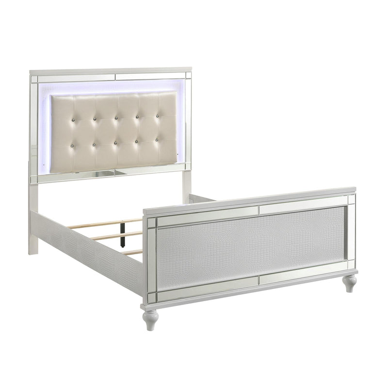 New Classic Furniture Valentino BA9698W Twin Upholstered Bed - White IMAGE 2