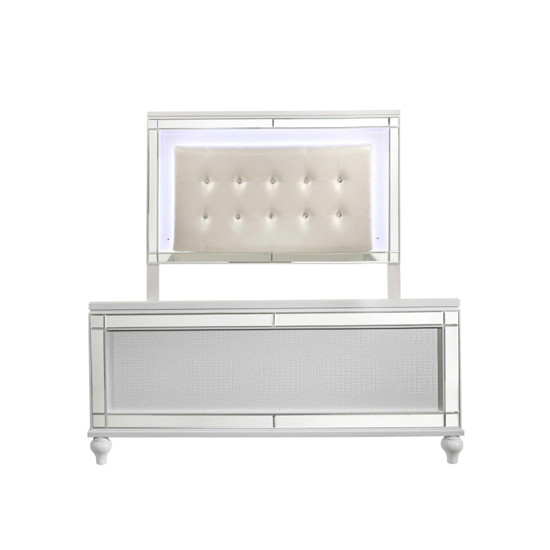 New Classic Furniture Valentino BA9698W Twin Upholstered Bed - White IMAGE 3