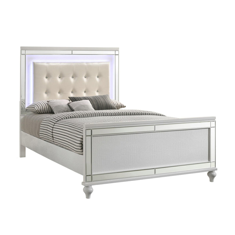 New Classic Furniture Valentino BA9698W Full Upholstered Bed - White IMAGE 1
