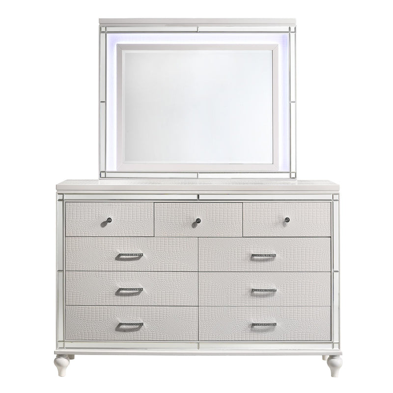 New Classic Furniture Valentino BA9698W Lighted Mirror - White IMAGE 2