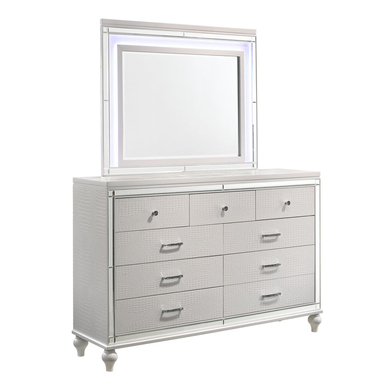 New Classic Furniture Valentino BA9698W Lighted Mirror - White IMAGE 3