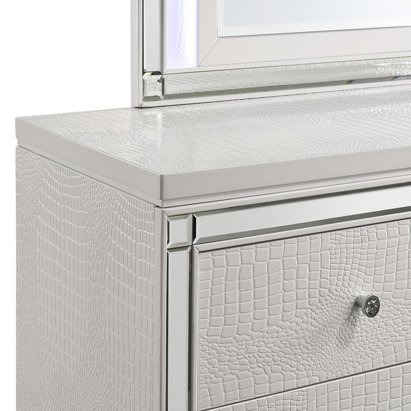 New Classic Furniture Valentino BA9698W Lighted Mirror - White IMAGE 6