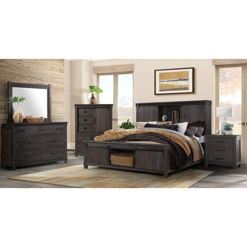  Elements International Scott SC300NS Nightstand with USB Ports - Walnut IMAGE 9