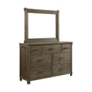  Elements International Scott SC300DRMR Dresser with Mirror Set - Walnut IMAGE 1
