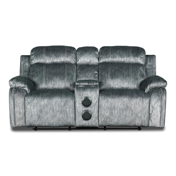 New Classic Furniture Tango U396-25P1-SHW Power Console Loveseat with Speaker - Shadow IMAGE 1