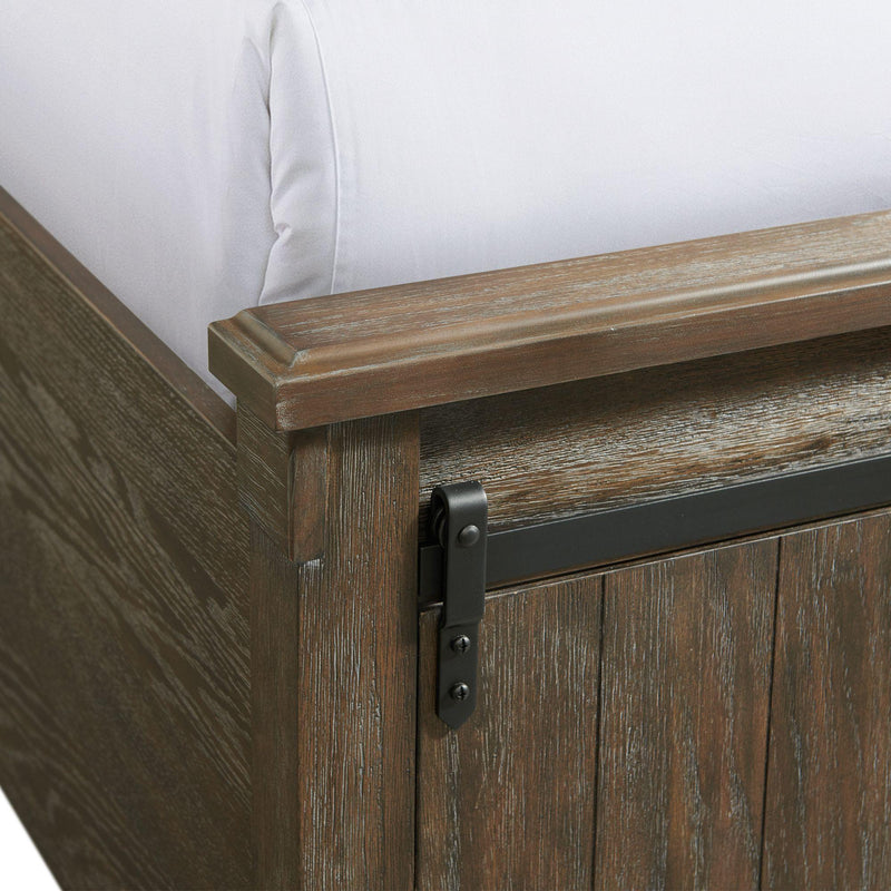  Elements International Scott SC370KB King Platform Storage Bed - Walnut IMAGE 6