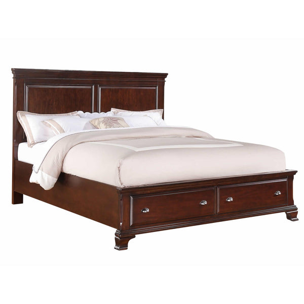  Elements International Canton Cherry CN350KB King Storage Bed IMAGE 1
