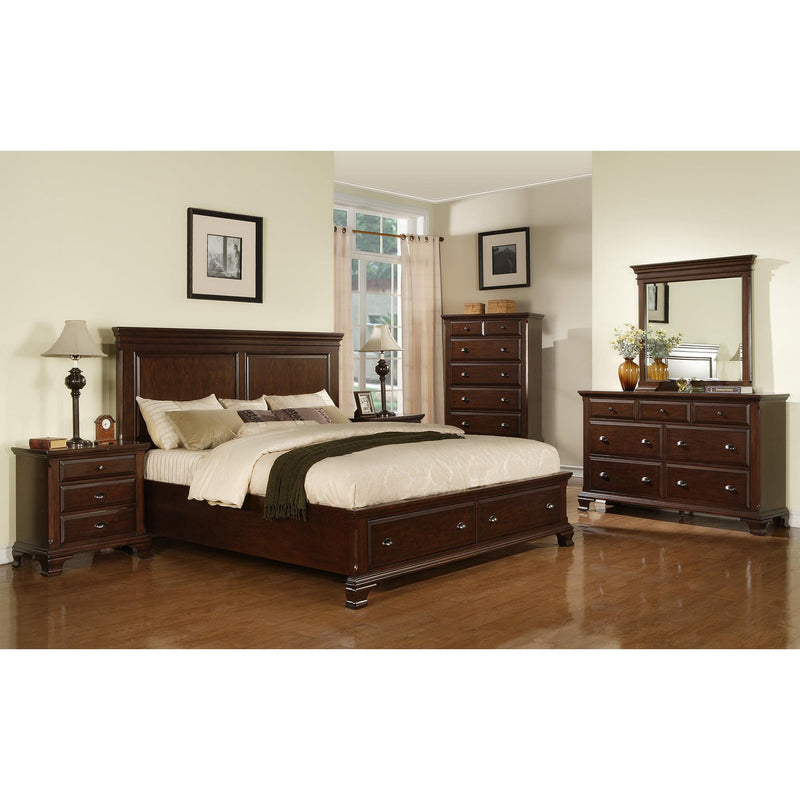  Elements International Canton Cherry CN350QB Queen Storage Bed IMAGE 2