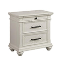  Elements International Slater SR600NS 3-Drawer Nightstand with USB Ports - White IMAGE 1