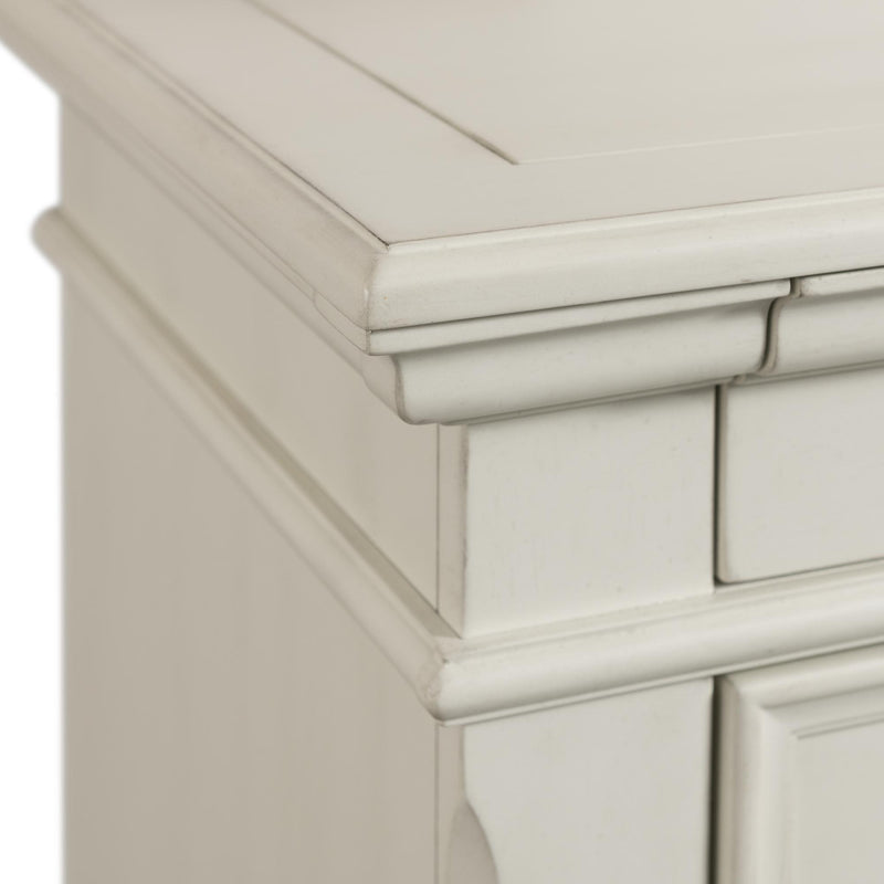  Elements International Slater SR600NS 3-Drawer Nightstand with USB Ports - White IMAGE 3