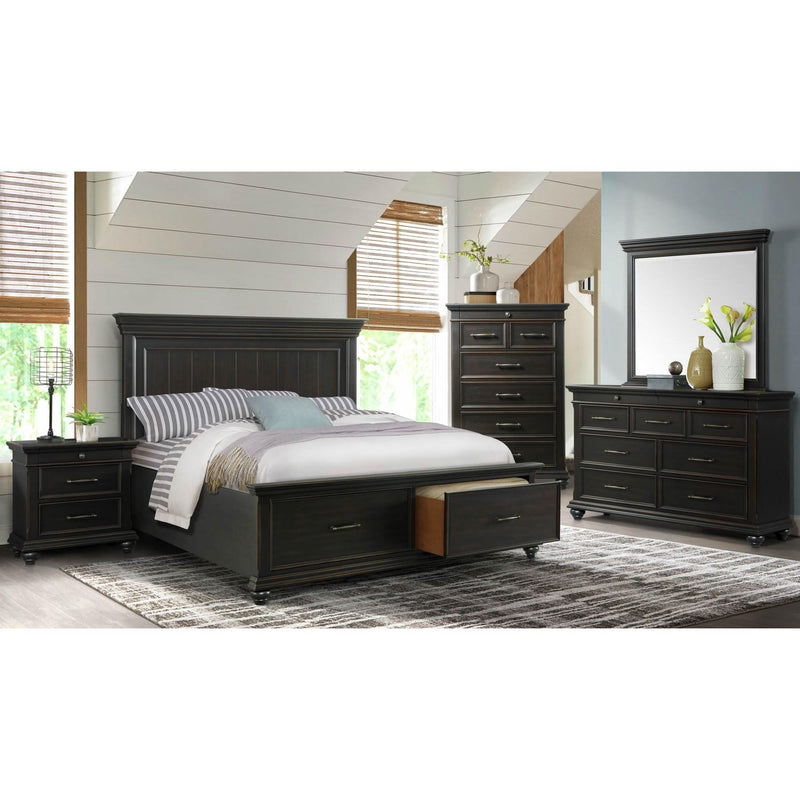  Elements International Slater SR800NS 3-Drawer Nightstand with USB Ports - Black IMAGE 10