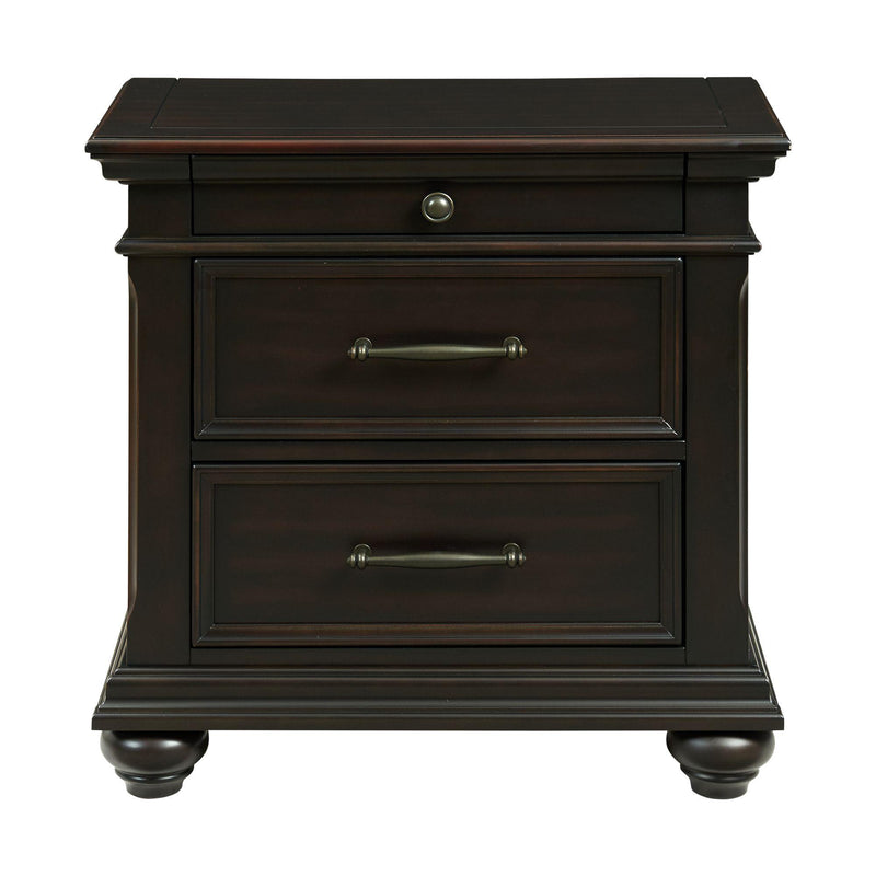  Elements International Slater SR800NS 3-Drawer Nightstand with USB Ports - Black IMAGE 2