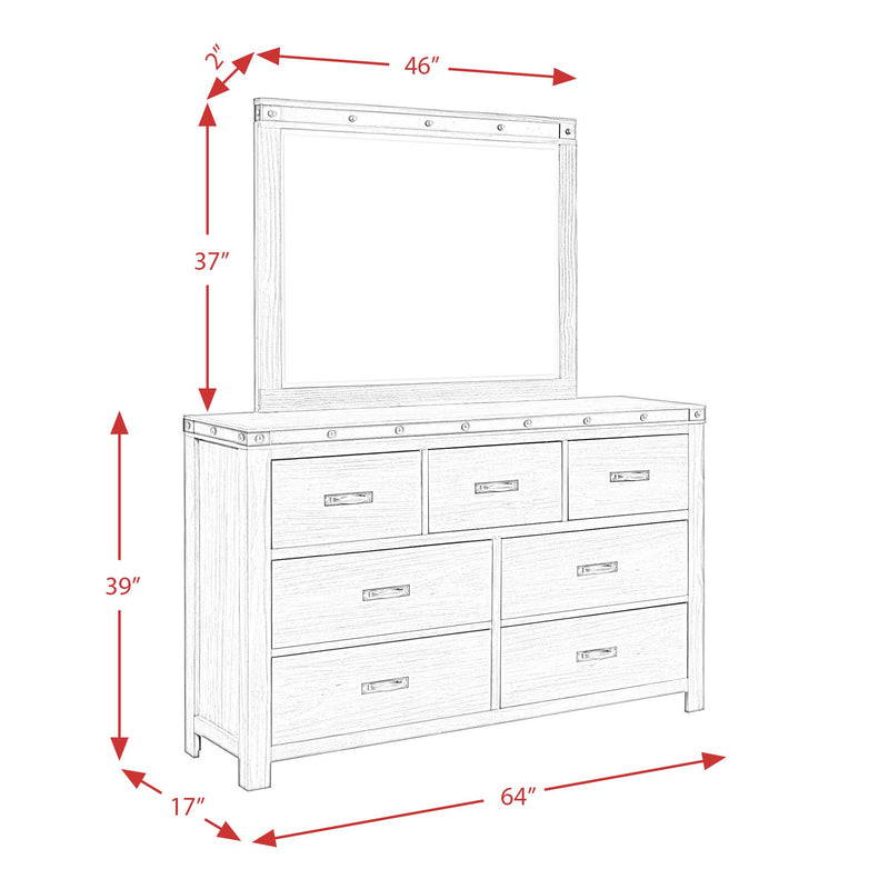  Elements International Wade WE600DRMR Dresser and Mirror Set IMAGE 13